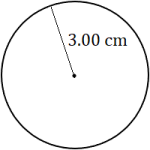 circle with radius measuring 3.00 centimeters