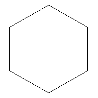 a regular hexagon with all 6 sides of equal length