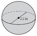 a sphere with a diameter of 11 in