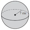 a sphere with a radius of 7 cm