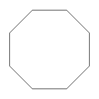 a regular octagon with all 8 sides of equal length