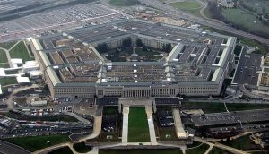 an aerial view of the Pentagon building