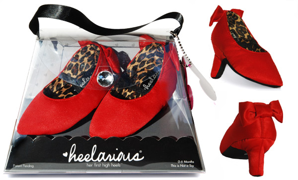 Stella - Heelarious Baby High Heels red with animal print inside