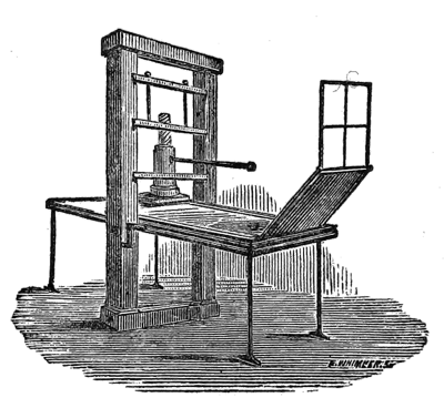 Printing press from 1800's