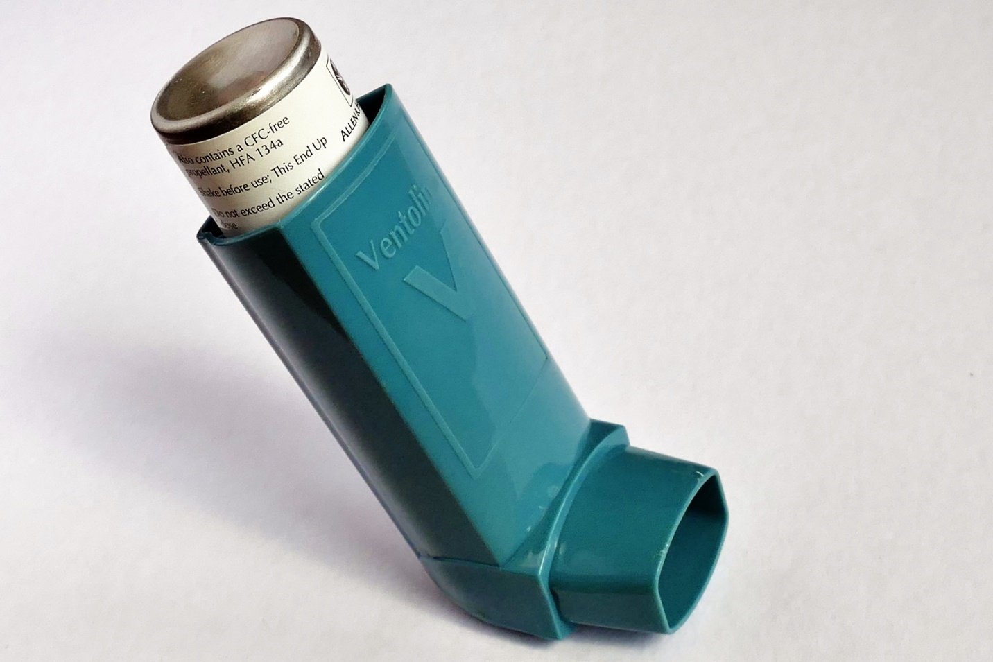 An asthma inhaler.