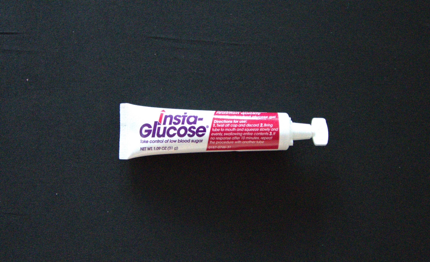 Photo of insta-glucose tube.