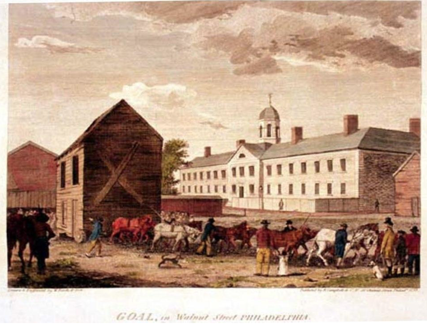 An image of the Walnut Street Jail (Goal) in Philadelphia, Pennsylvania.