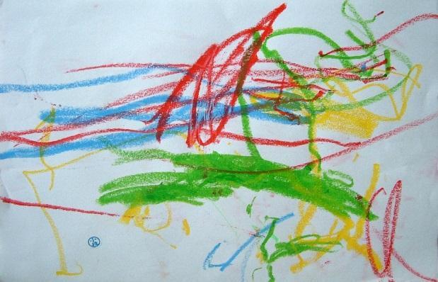 Scribbled drawing by a child