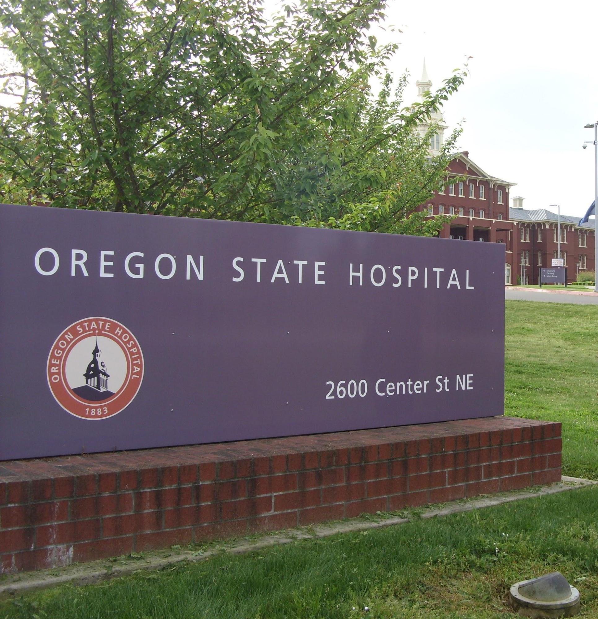 Sign marking the entrance to the Oregon State Hospital