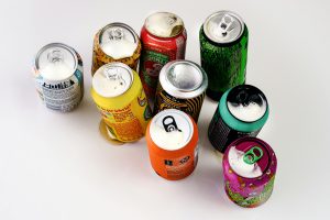 Decorative photo of soda cans.