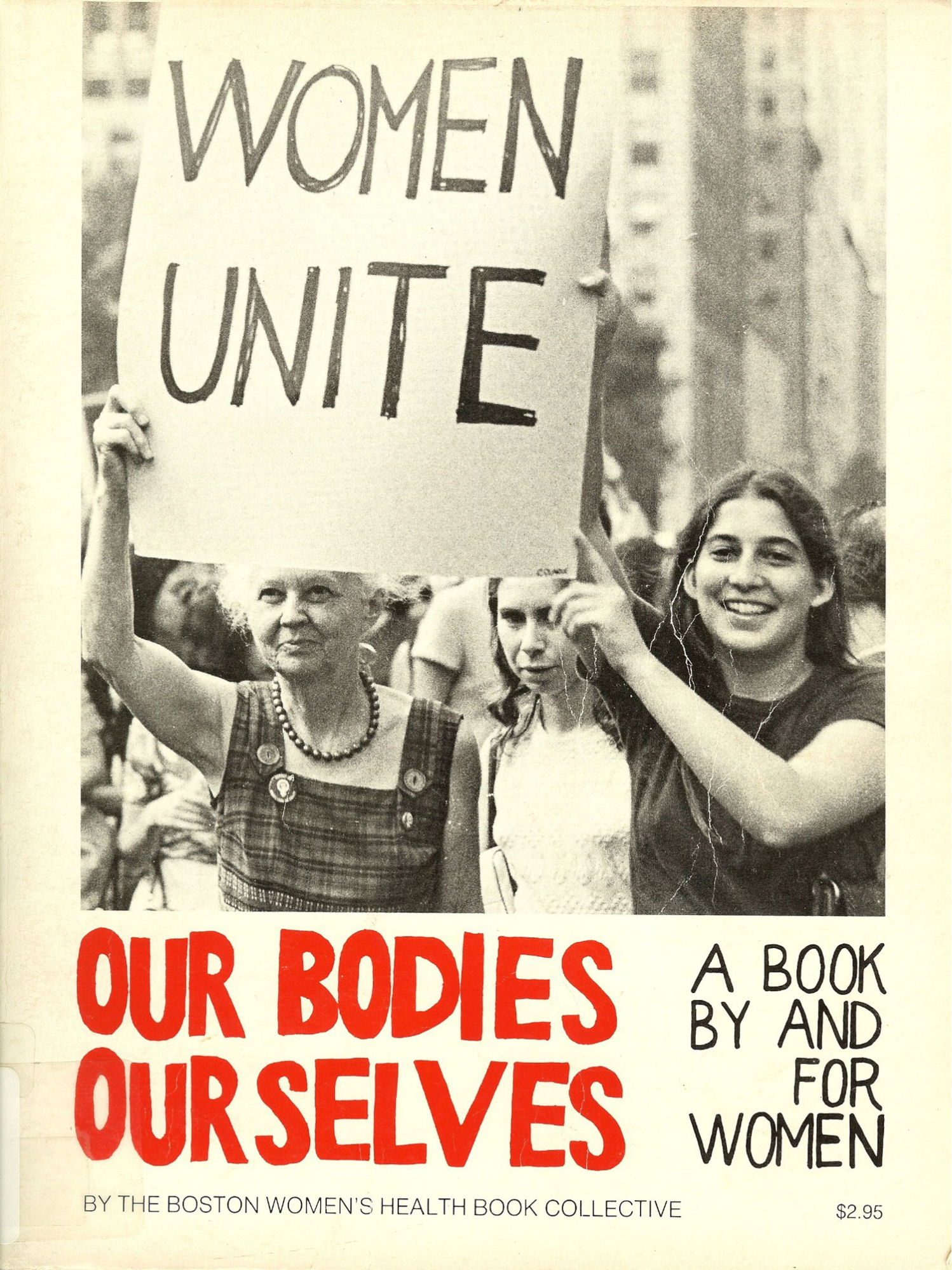 Cover of Our Bodies Our Selves shows intergenerational women marching together with signs