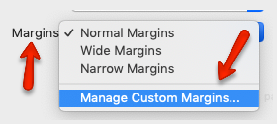 margins in print preview