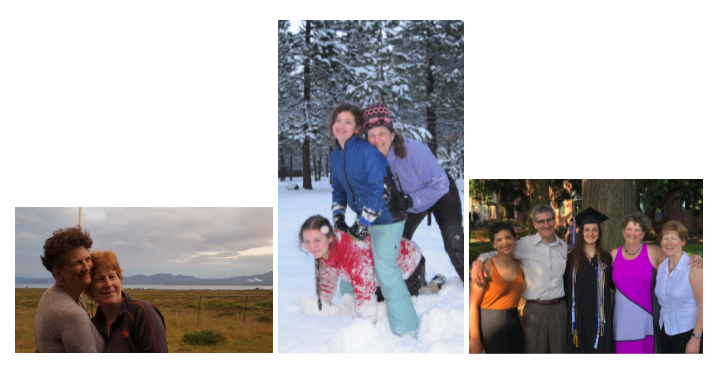 Three photographs of the author and her family.