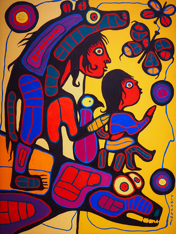 Painting titled Bear Father, Bear Sun by an Indigenous Canadian artist.