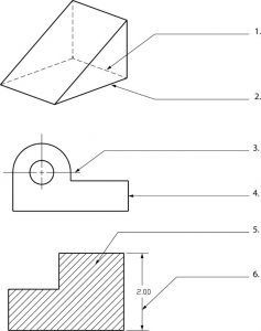 Draw the following lines used in projection. i) Extension line ii