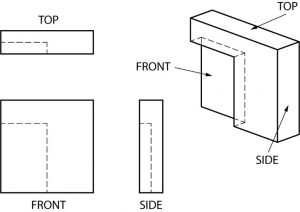 Geometric shape with section removed.