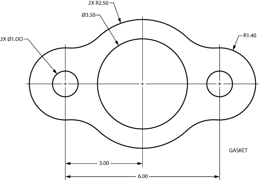 Drawing of a gasket needing only 1 view.