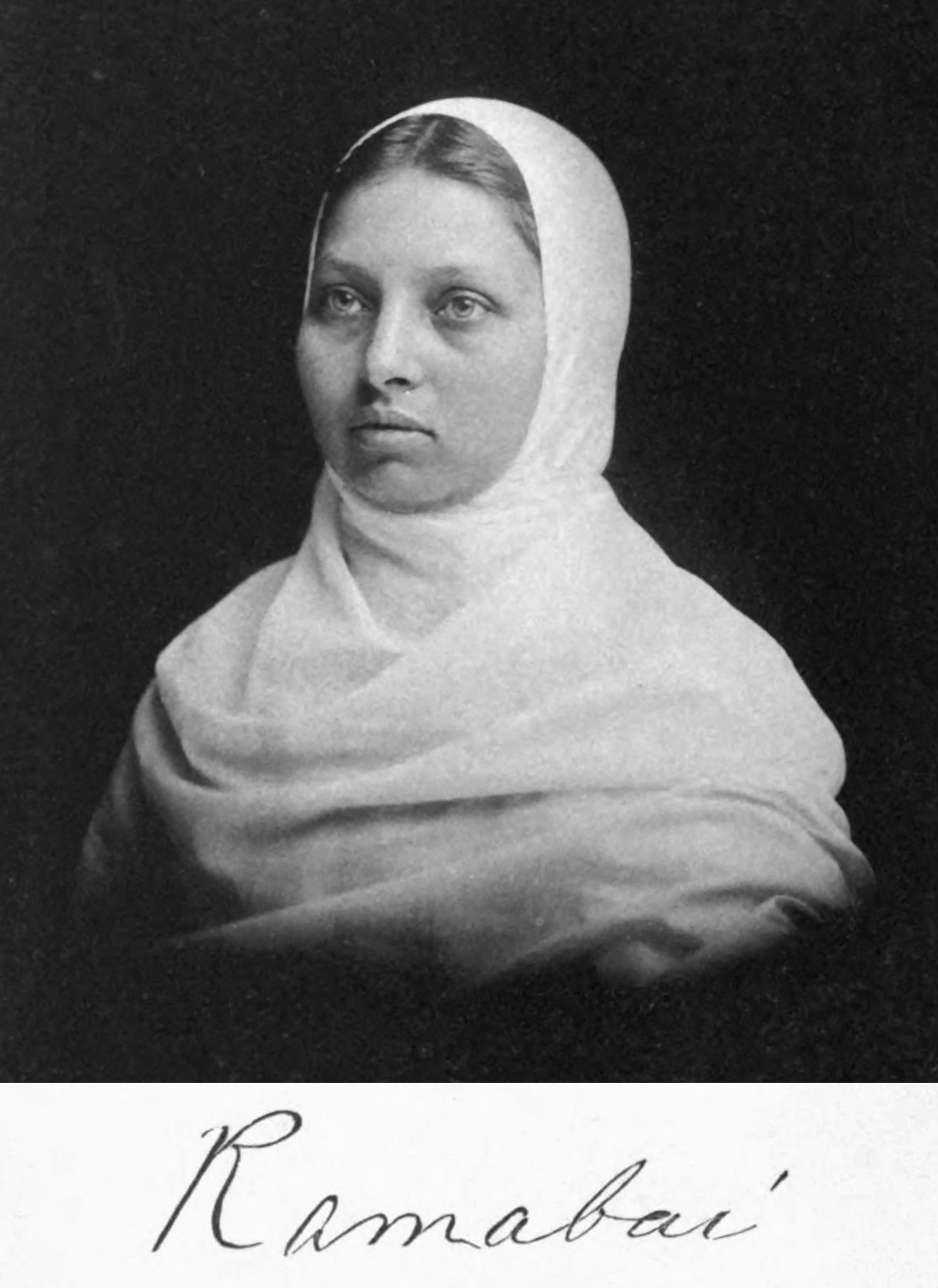 Portrait of Pandita Ramabai Saraswati.