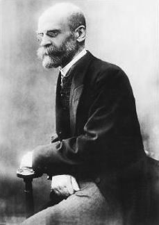 Black and white photo of Emile Durkheim.