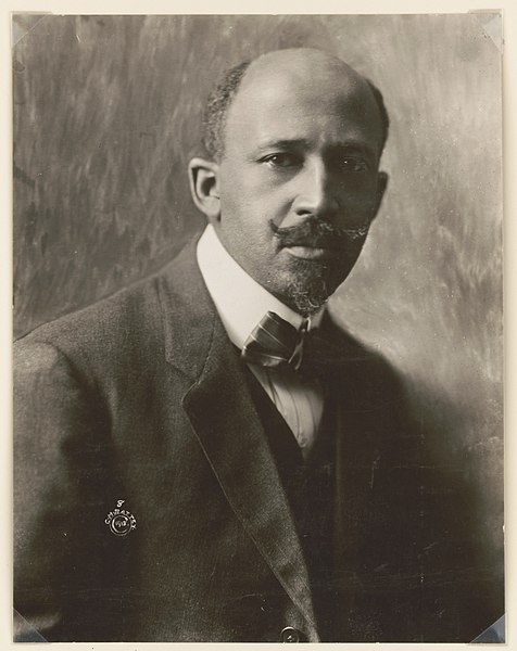 Photographic print of W. E. B. Du Bois wearing a suit jacket and bowtie.