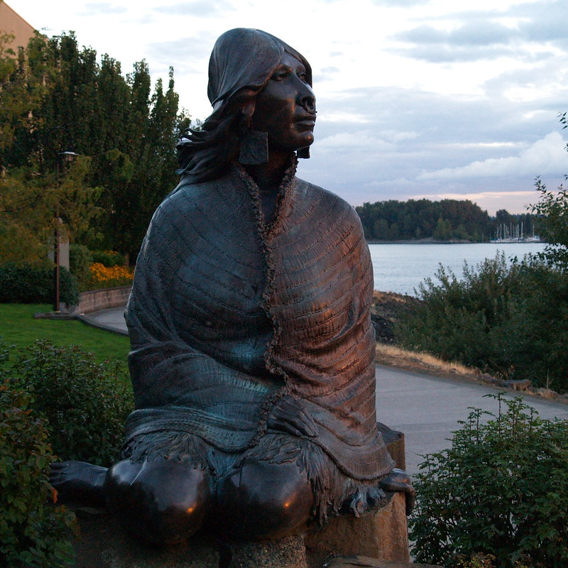 Image of bronze sculpture of Ilchee, or Moon Girl, sculpted by Eric Jensen.