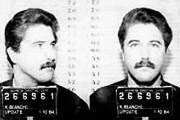 Profile and front mugshot photos of Kenneth Bianchi.