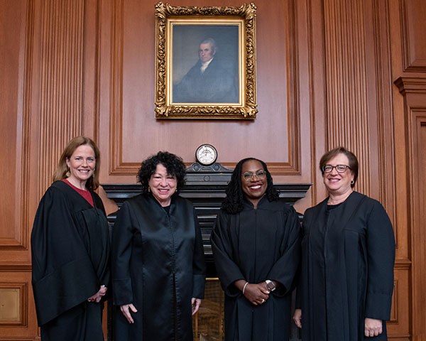 Amy Coney Barrett, Sonia Sotomayor, Ketanji Brown Jackson, and Elena Kagan.