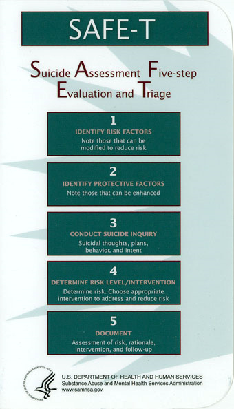 SAFE-T evaluation and triage card