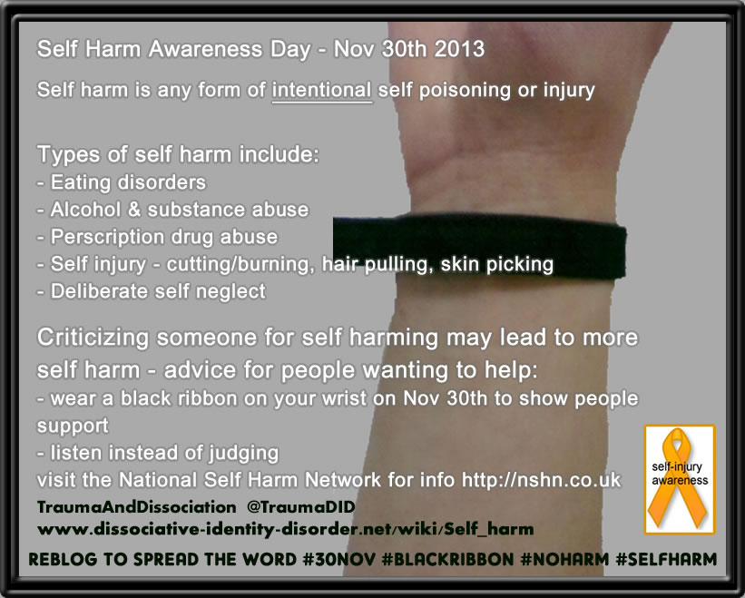 Self harm awareness day social media post