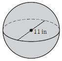 a sphere with a diameter of 11 inches