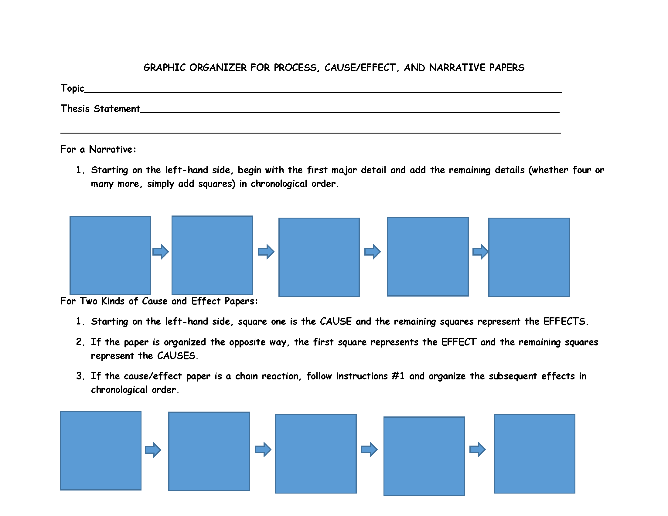 Cause And Effect Chain Graphic Organizer