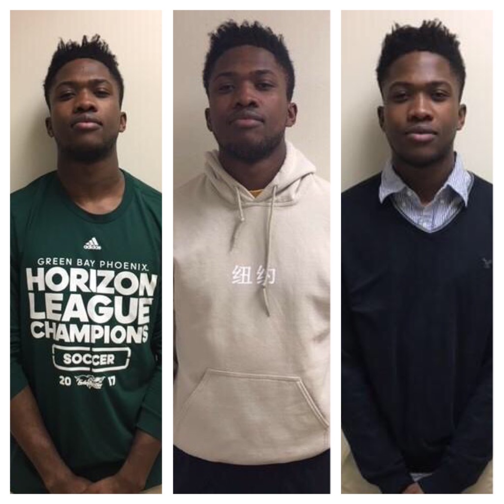 Three side-by-side images of a Black man wearing different styles of dress, from casual to professional