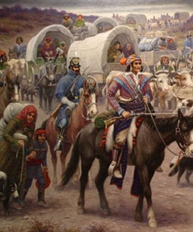 Painting of the Trail of Tears for the Creek People