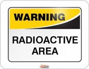 sign that says warning radioactive area