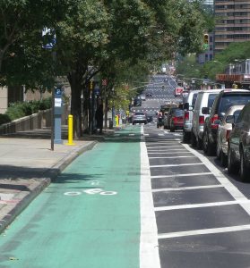 Bike lane on city street