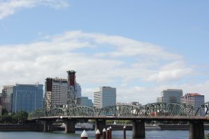 Hawthorne Bridge and downtown Portland