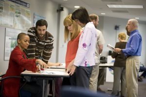 people working together at a table