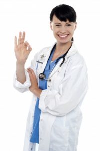 doctor making the "OK" sign with her fingers
