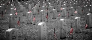 cemetery with flags