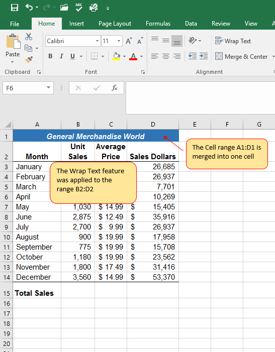 merge and center in excel center columnsfor text entering