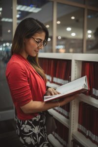 Woman reading a book