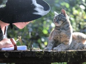 Photo of a woman and a cat